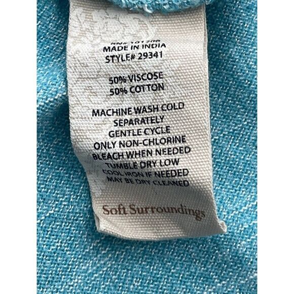 Soft Surroundings Women Light Blue Cold Shoulder Maxi Dress Size XS - Picture 7 of 7